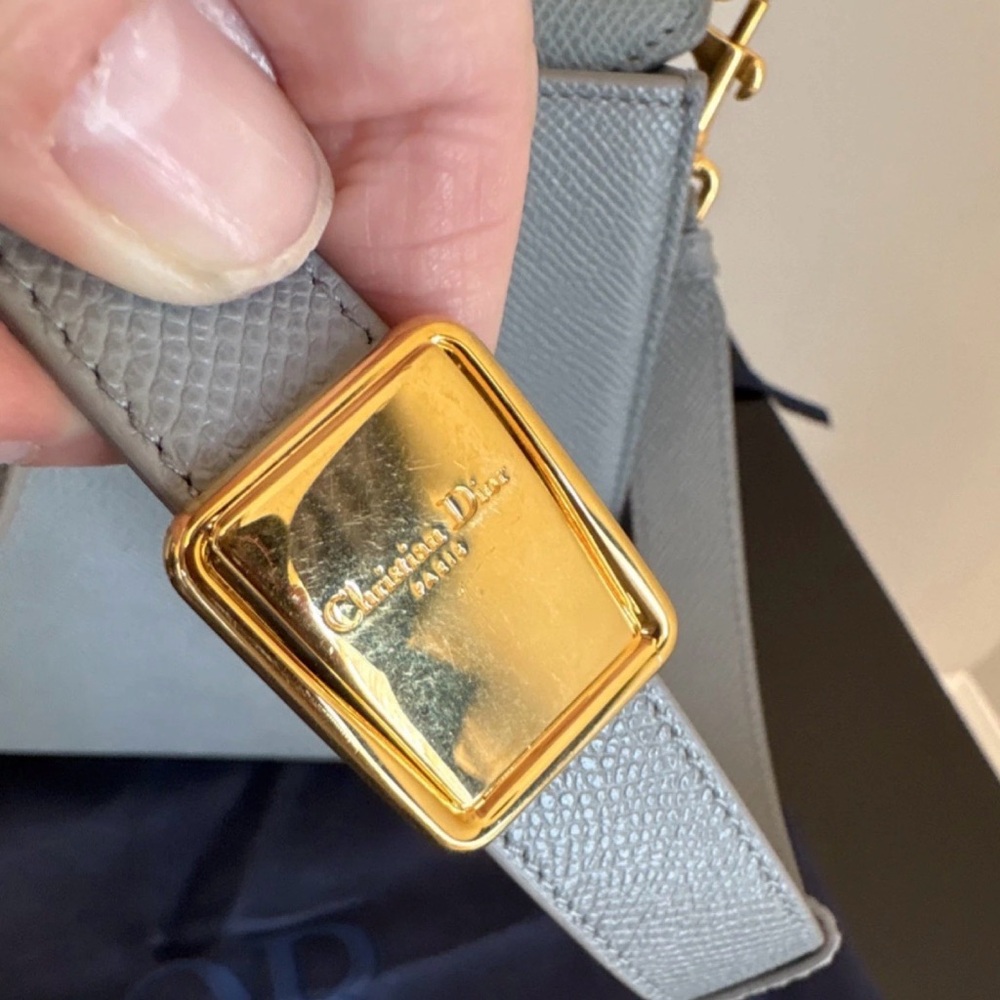 Dior Light Gray Leather Top-Handle Satchel with Gold CD Hardware - Picture 11 of 16